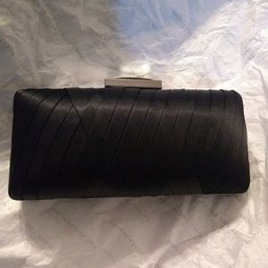 Sondra Roberts Black silk clutch